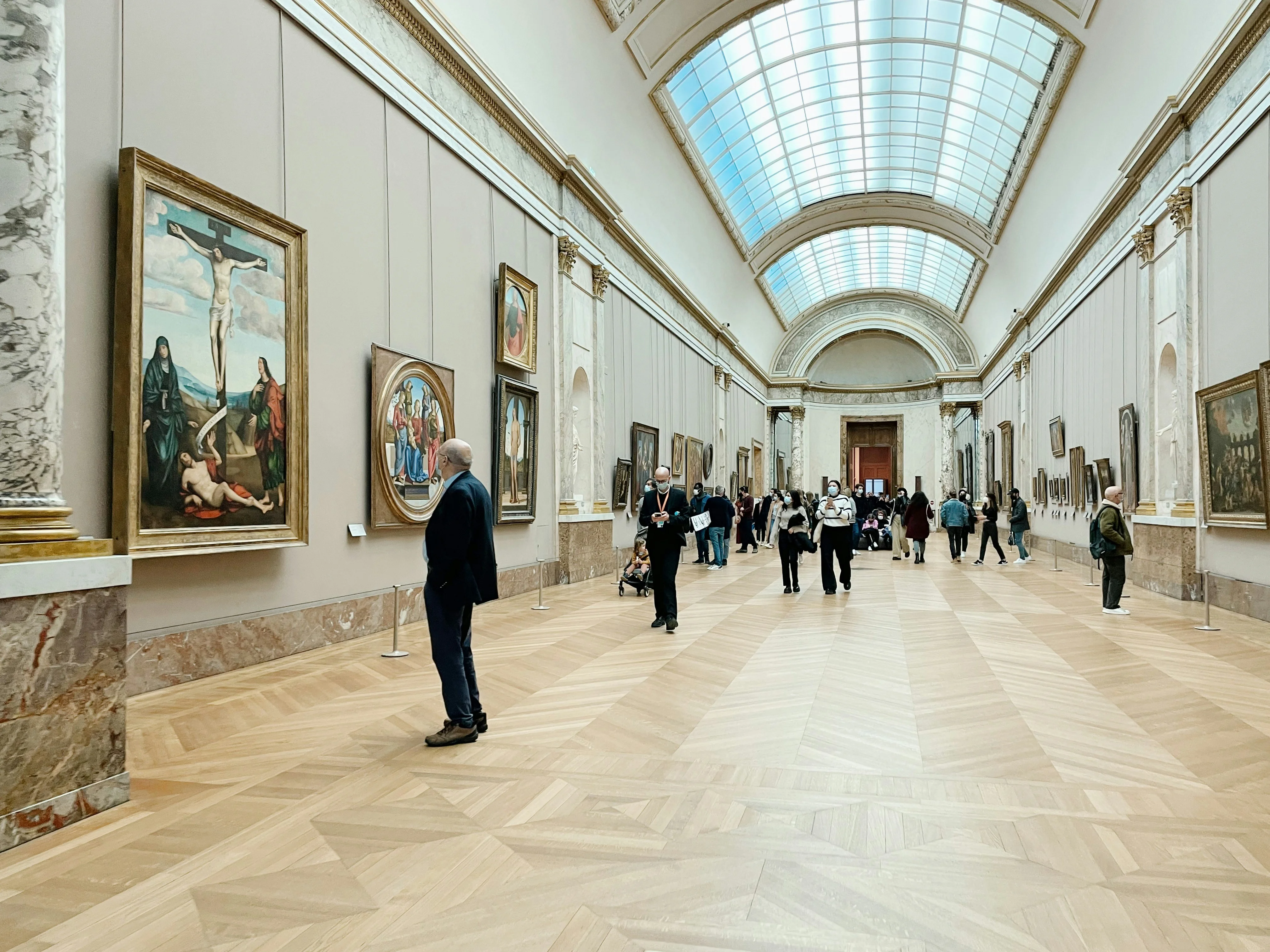 Professional QR code display next to museum exhibit